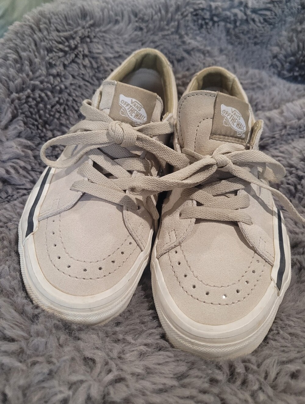 Vans Kids Light Beige Suede Low-Top Sneakers